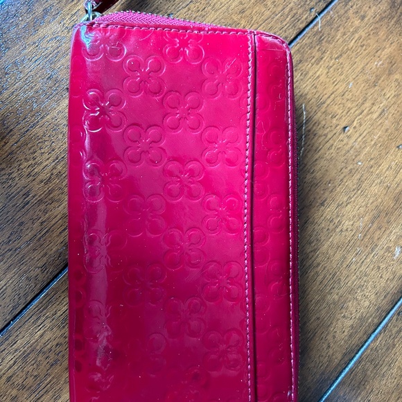 Coach Long Ziparound Patent Leather Red Wallet - Picture 3 of 6
